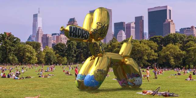 A virtual work by Jeff Koons vandalized ... virtually